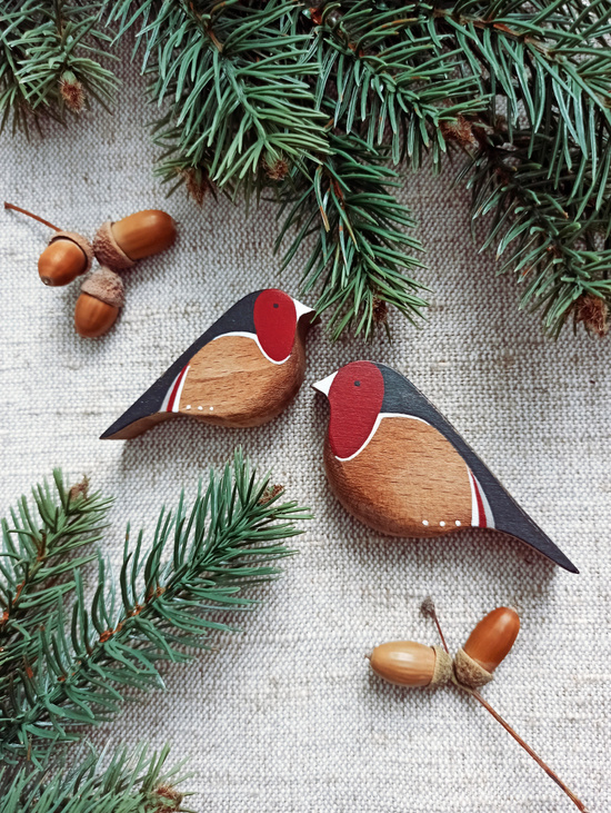 Елочная игрушка "Снегирь большой"