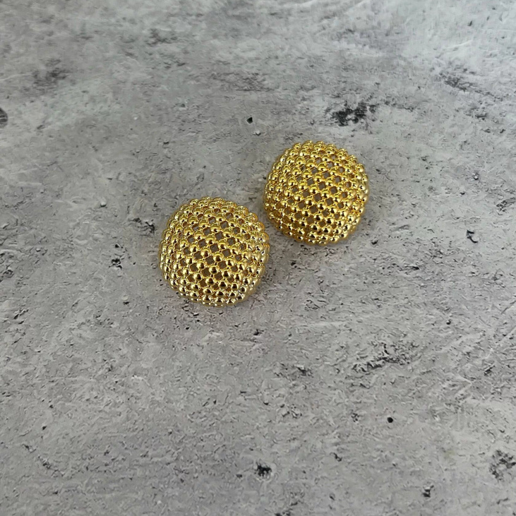 Серьги «Бусины полусферой» Gold