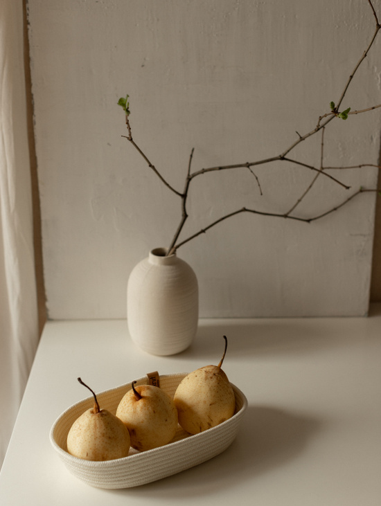 Корзина овальная из хлопкового шнура