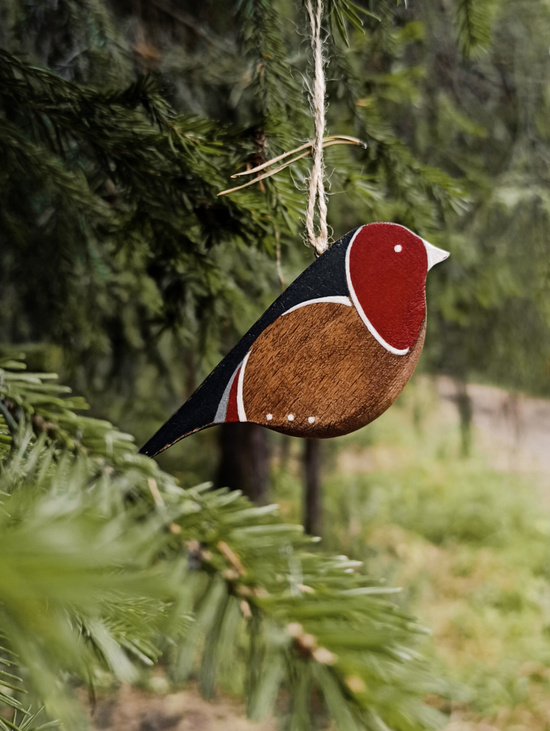 Елочная игрушка "Снегирь большой"