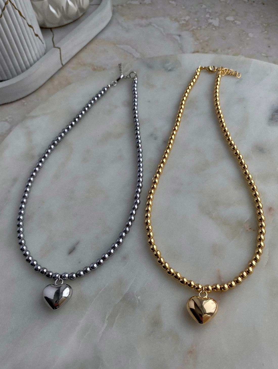 Чокер из гематита с подвеской «Сердце» - фотография товара