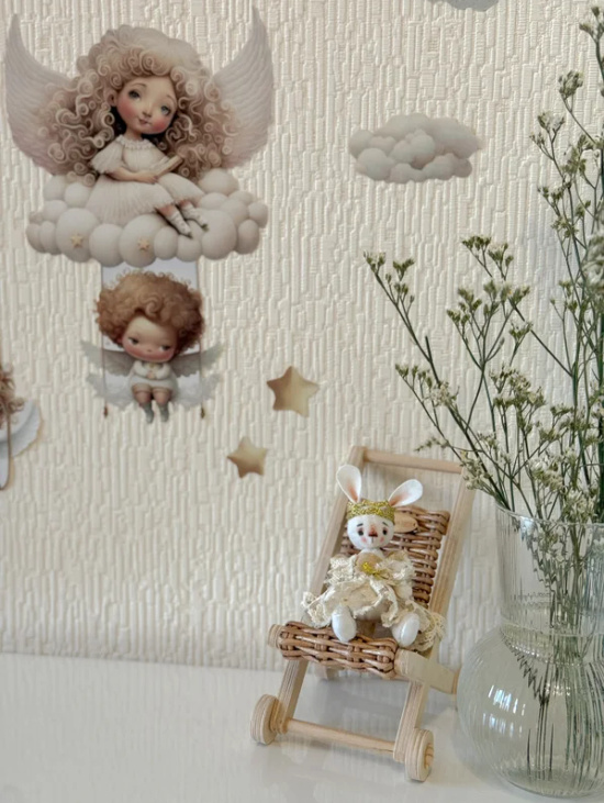 Игрушка "Зайка-Ангел" миниатюра  12 см