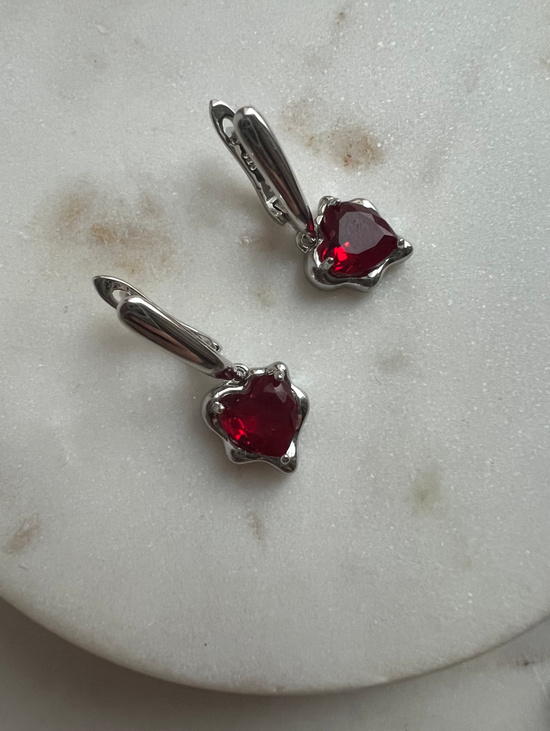 Серьги «Цветные сердца»