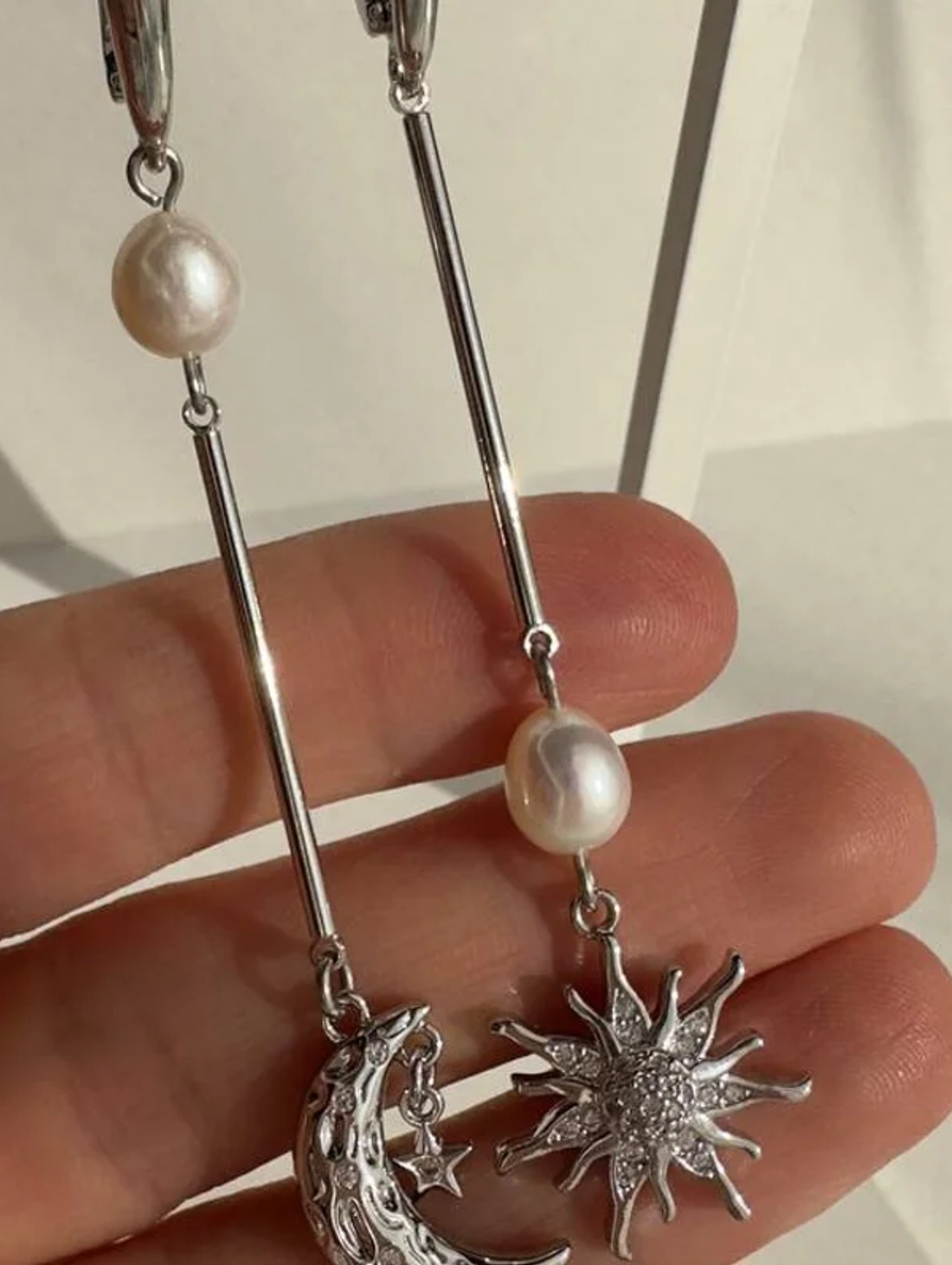 Серьги Солнце и Луна асимметрия - фотография товара