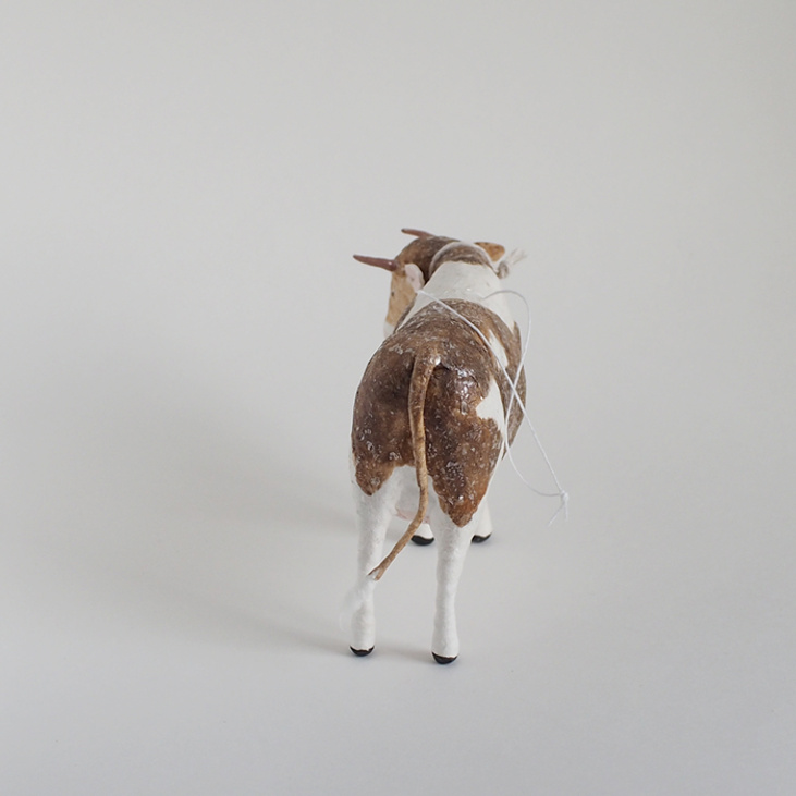 Ёлочная игрушка из ваты "Корова"