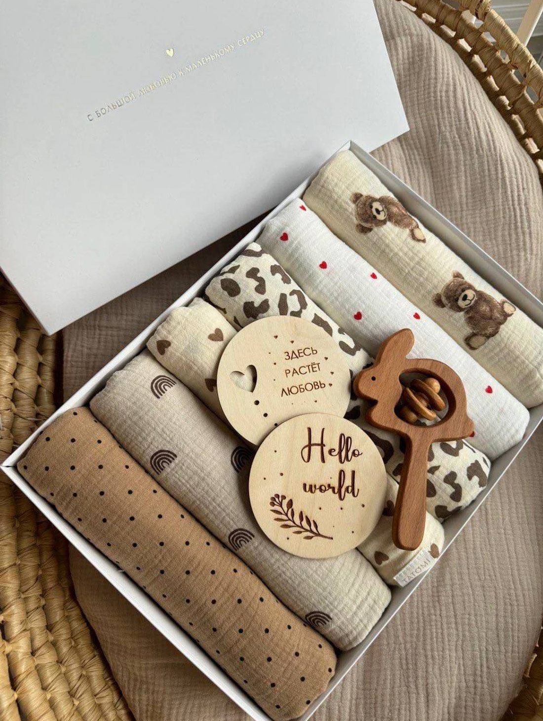 Набор из 6 пелёнок Бежевый - фотография товара