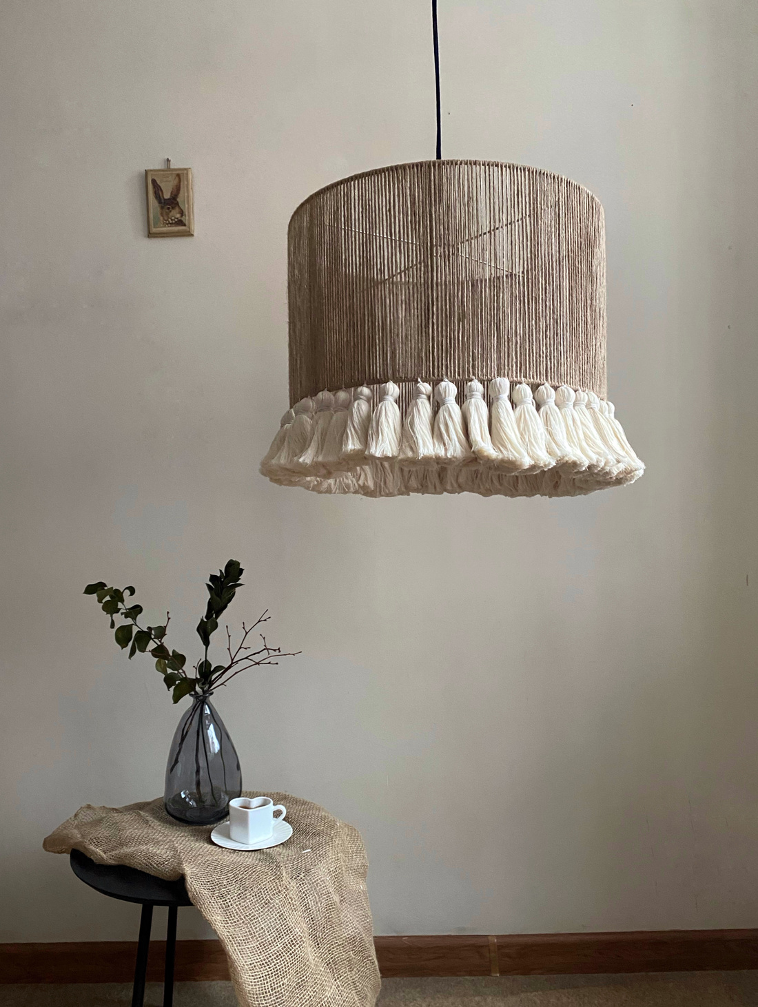 Абажур из джута и хлопка - фотография товара