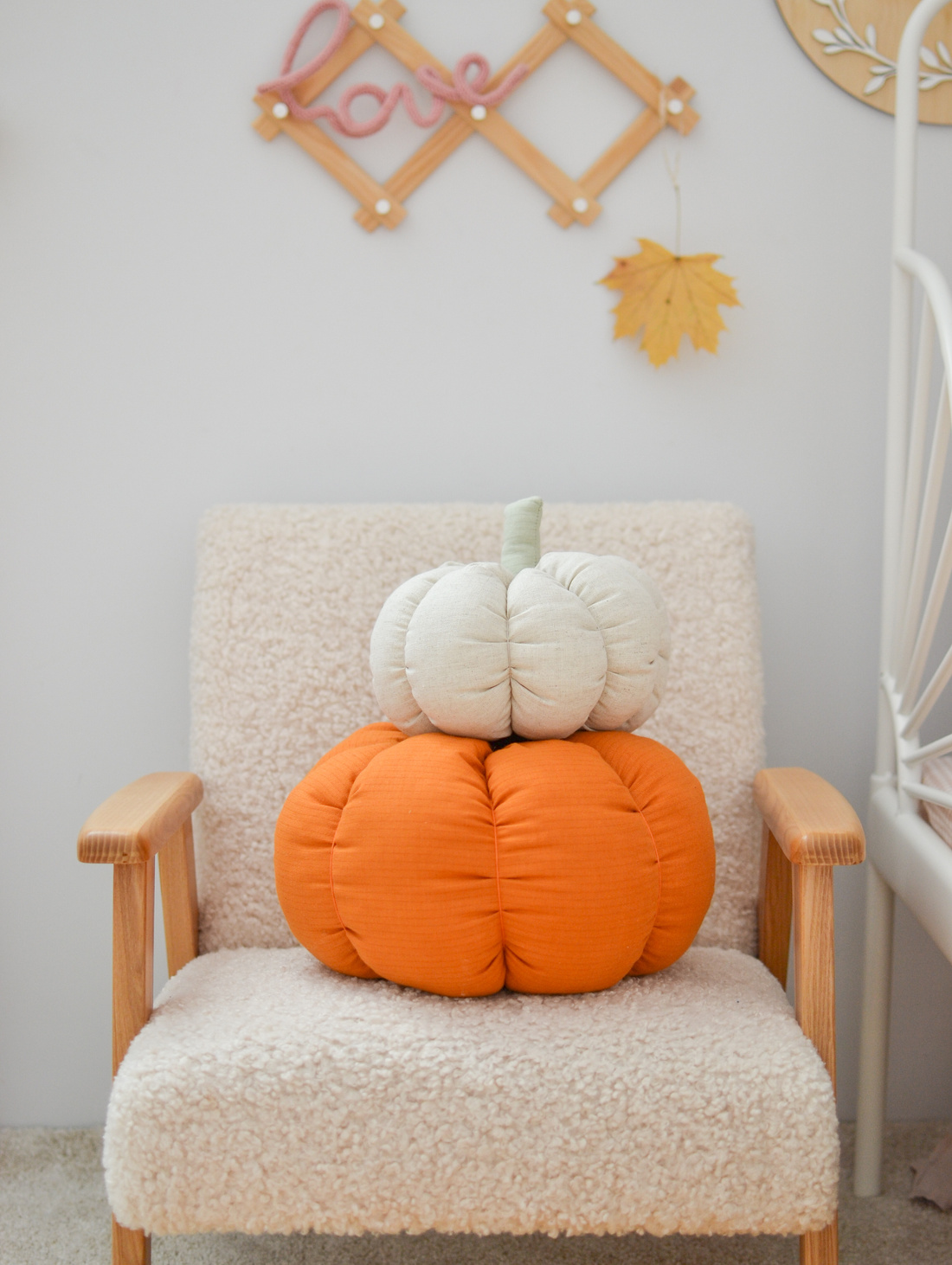 Тыква текстильная декоративная уютный осенний декор 27 см - фотография товара