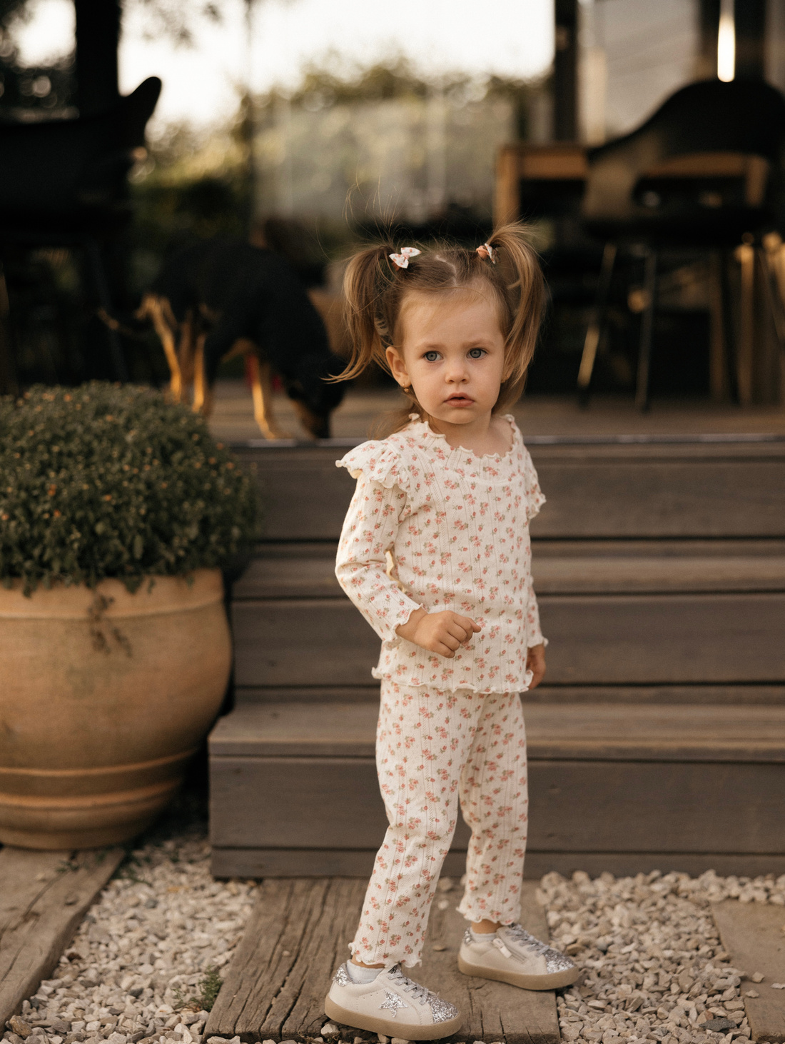 Комплект из ажурной рибаны для девочки - фотография товара