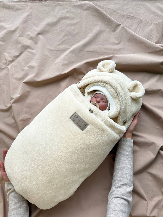 Комплект меховой 3 в 1 осень, зима: Кокон, комбинезон, чепчик