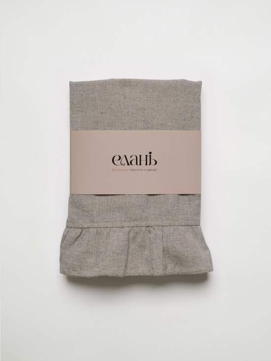 Плейсмат с рюшами из льна и хлопка, бежевый