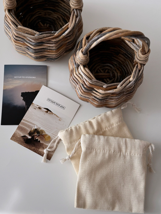 Корзина-мини с мешочком | Купюрница