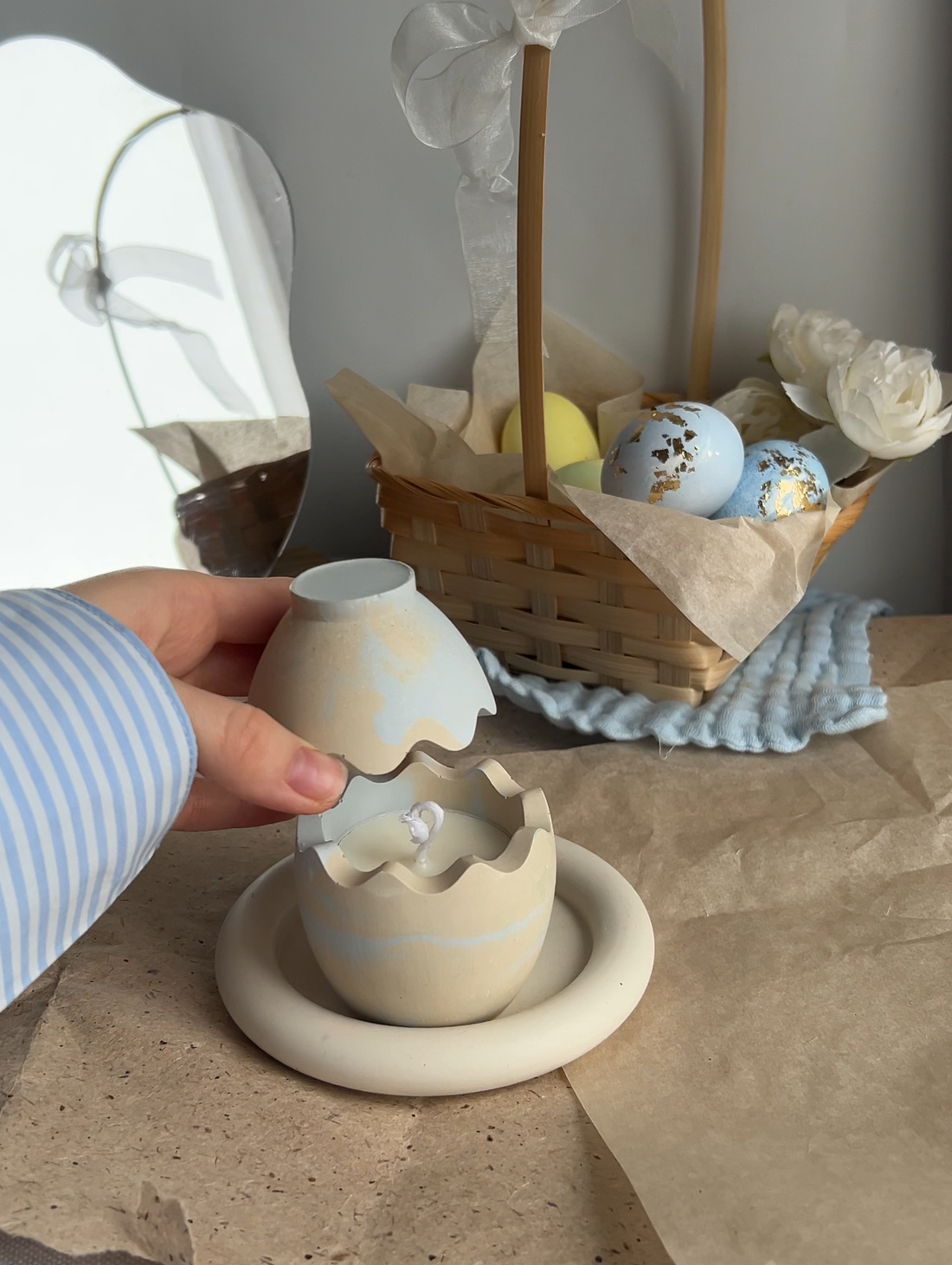 Пасхальная свеча в скорлупе - фотография товара