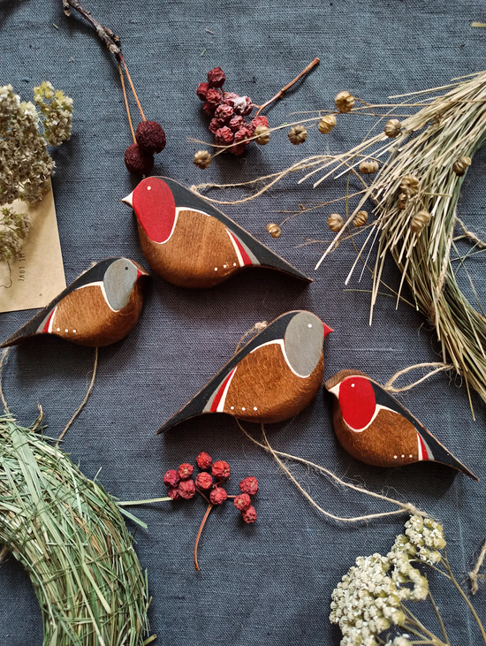 Елочная игрушка "Снегирь большой"