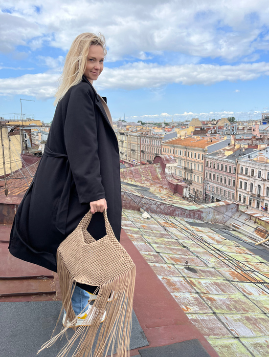 Плетеная макраме сумка с бахромой  “OSLO BAG”