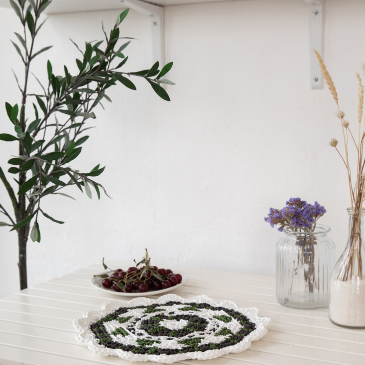 Салфетка трехцветная (белая) для сервировки/декора