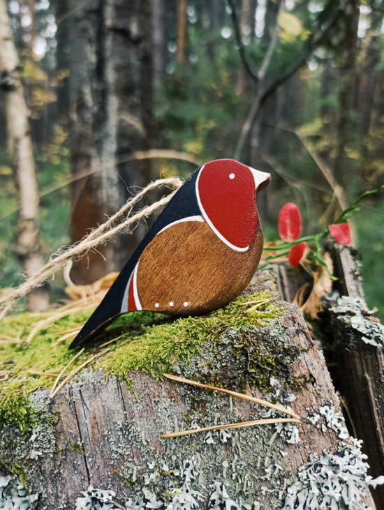 Елочная игрушка "Снегирь большой"