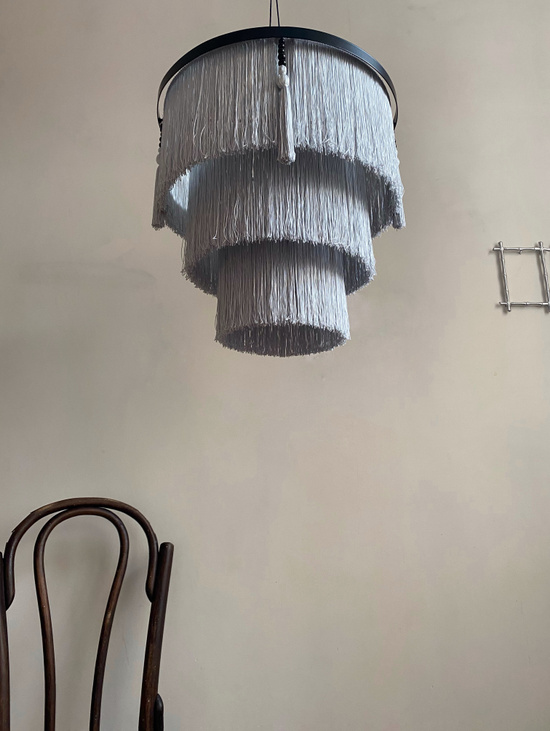 Абажур с бахромой «Серебро»