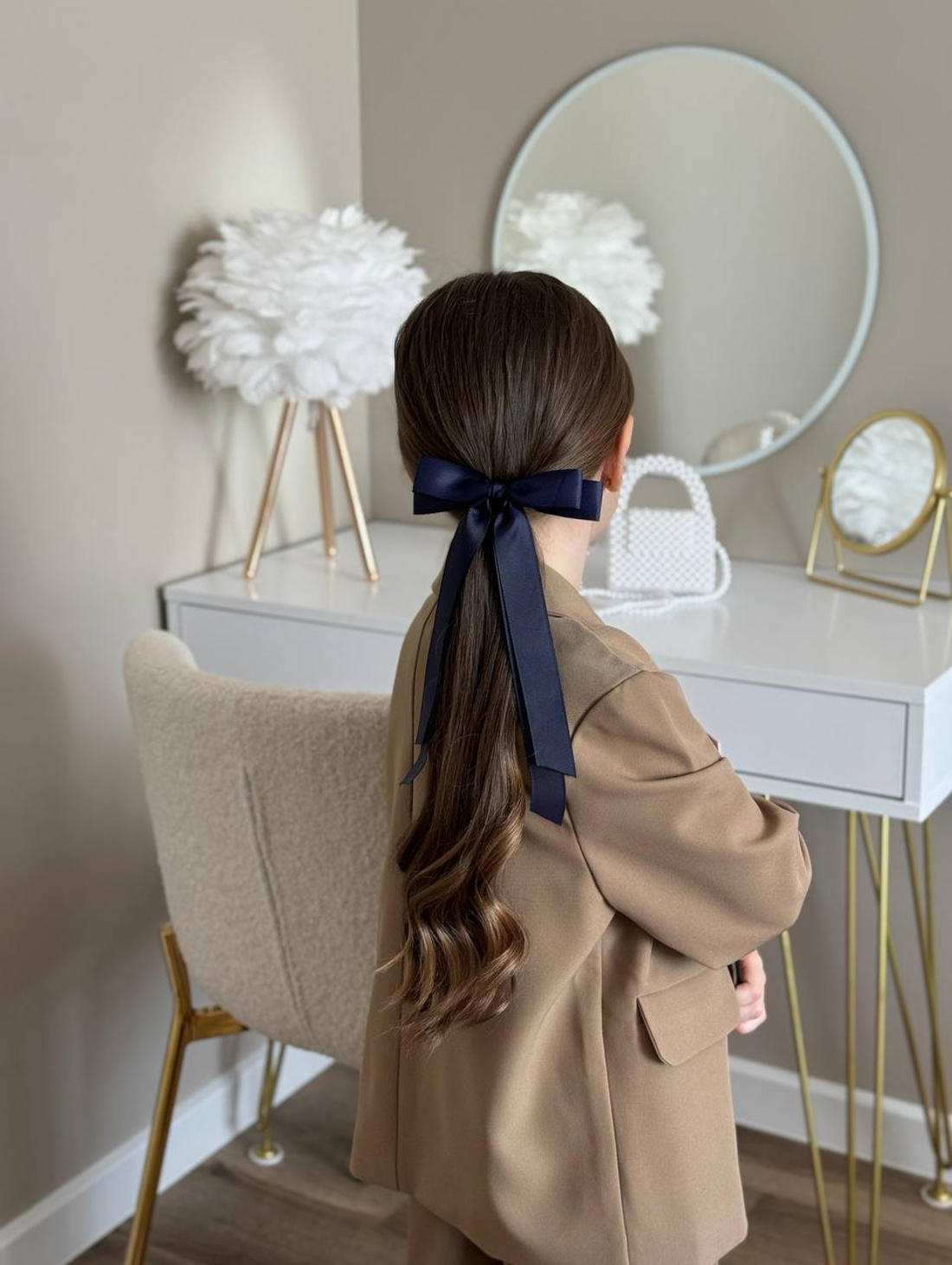 Бант бсиний классический на заколке - фотография товара