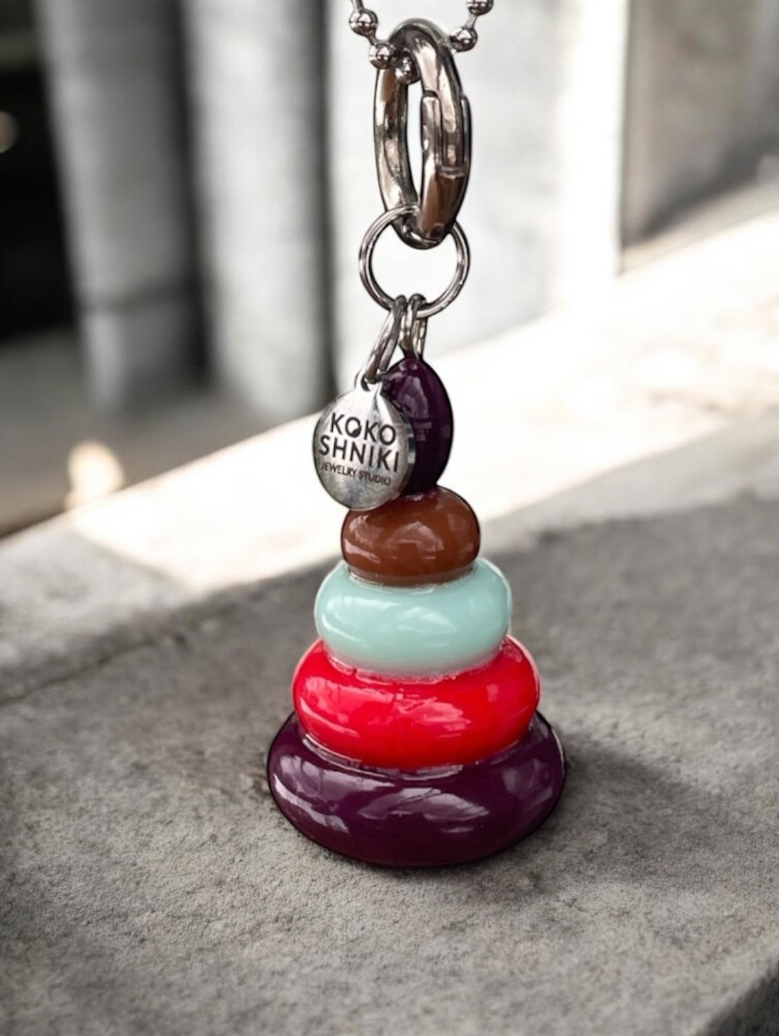 Колье «Пирамидка» в ретро стиле на длинной цепочке - фотография товара