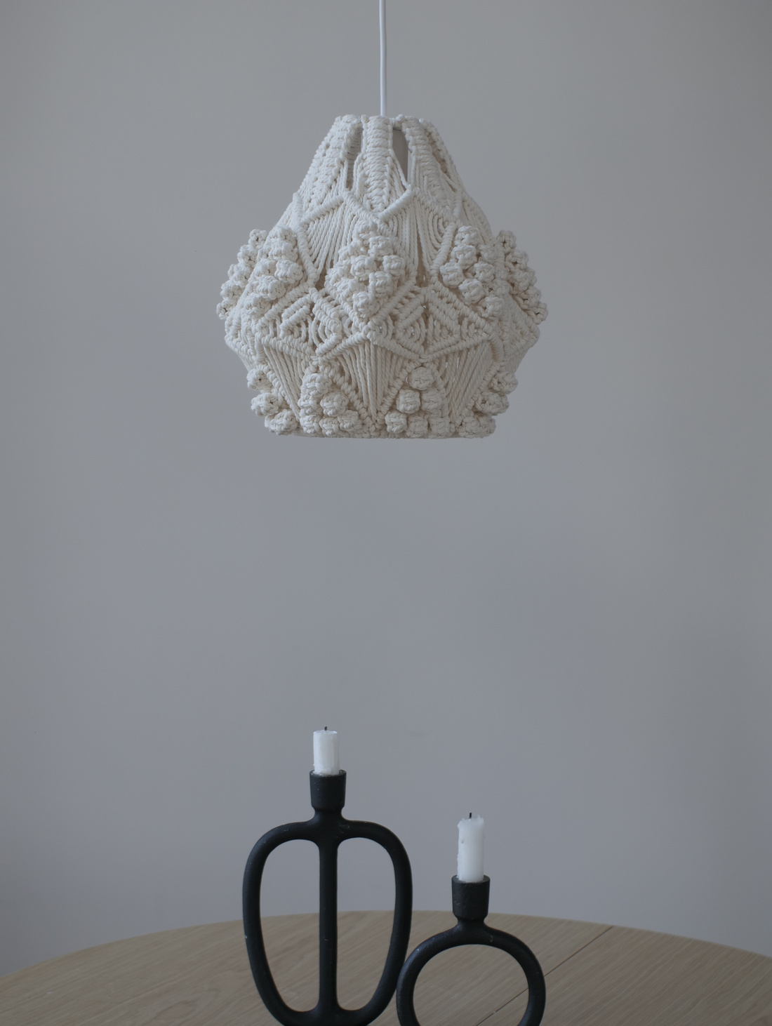 Потолочный макраме светильник в стиле «Zara» - фотография товара