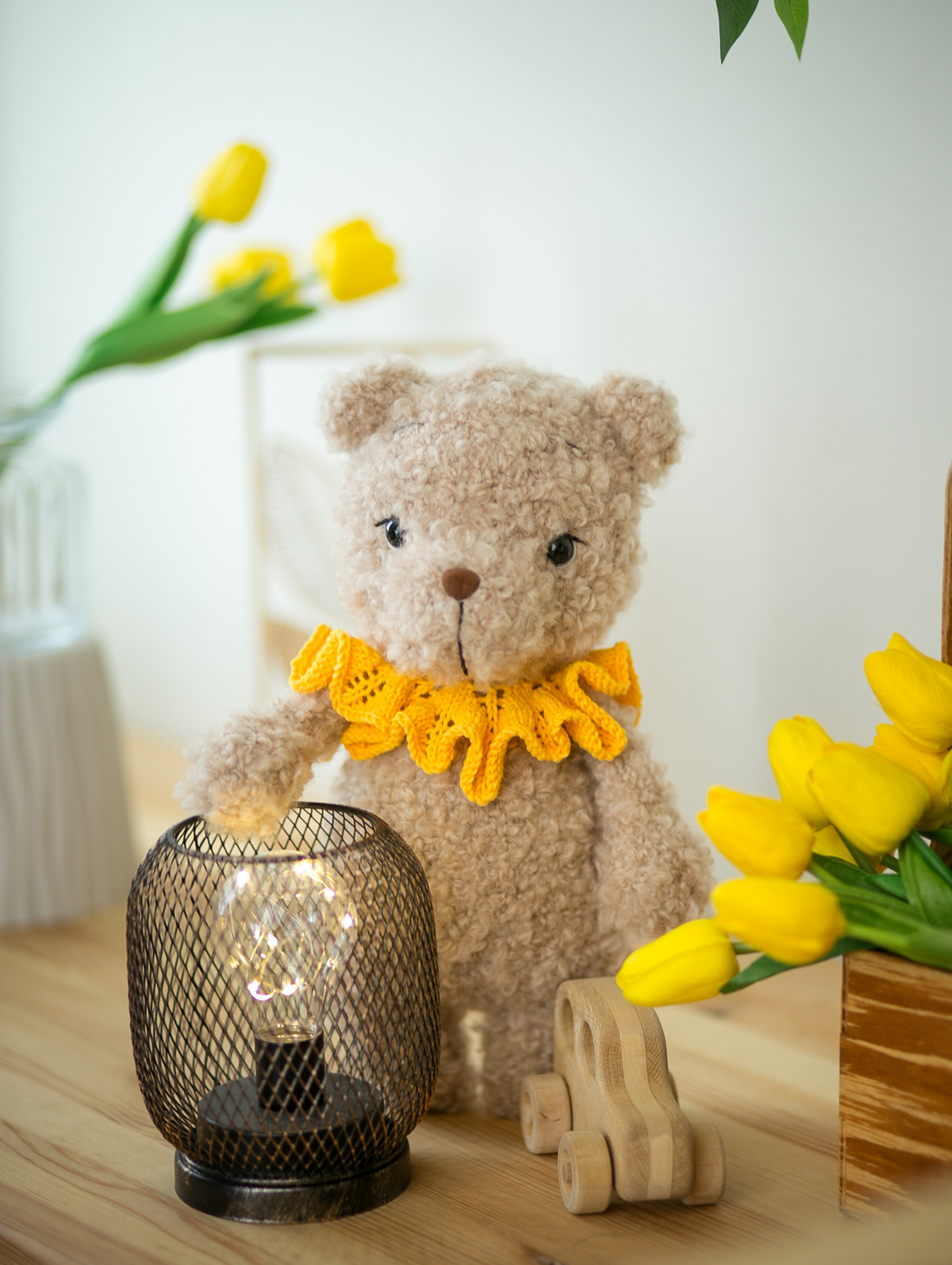 Мишка из буклированной пряжи - фотография товара