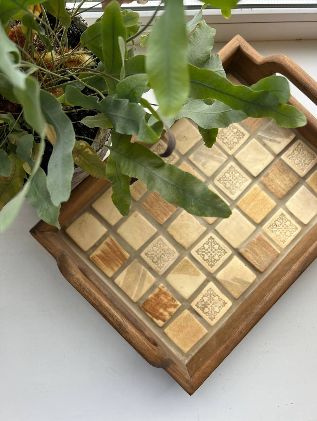 Поднос с керамической плиткой - фотография товара