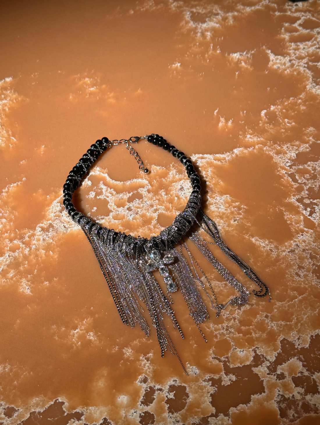 Колье из агата  "Вlack night" - фотография товара