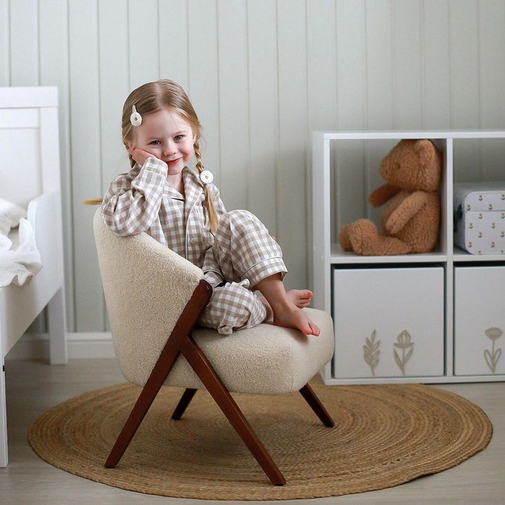 Детское кресло букле Zara kids бежевое