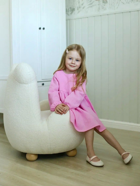 Детское кресло Мишка Teddy белое