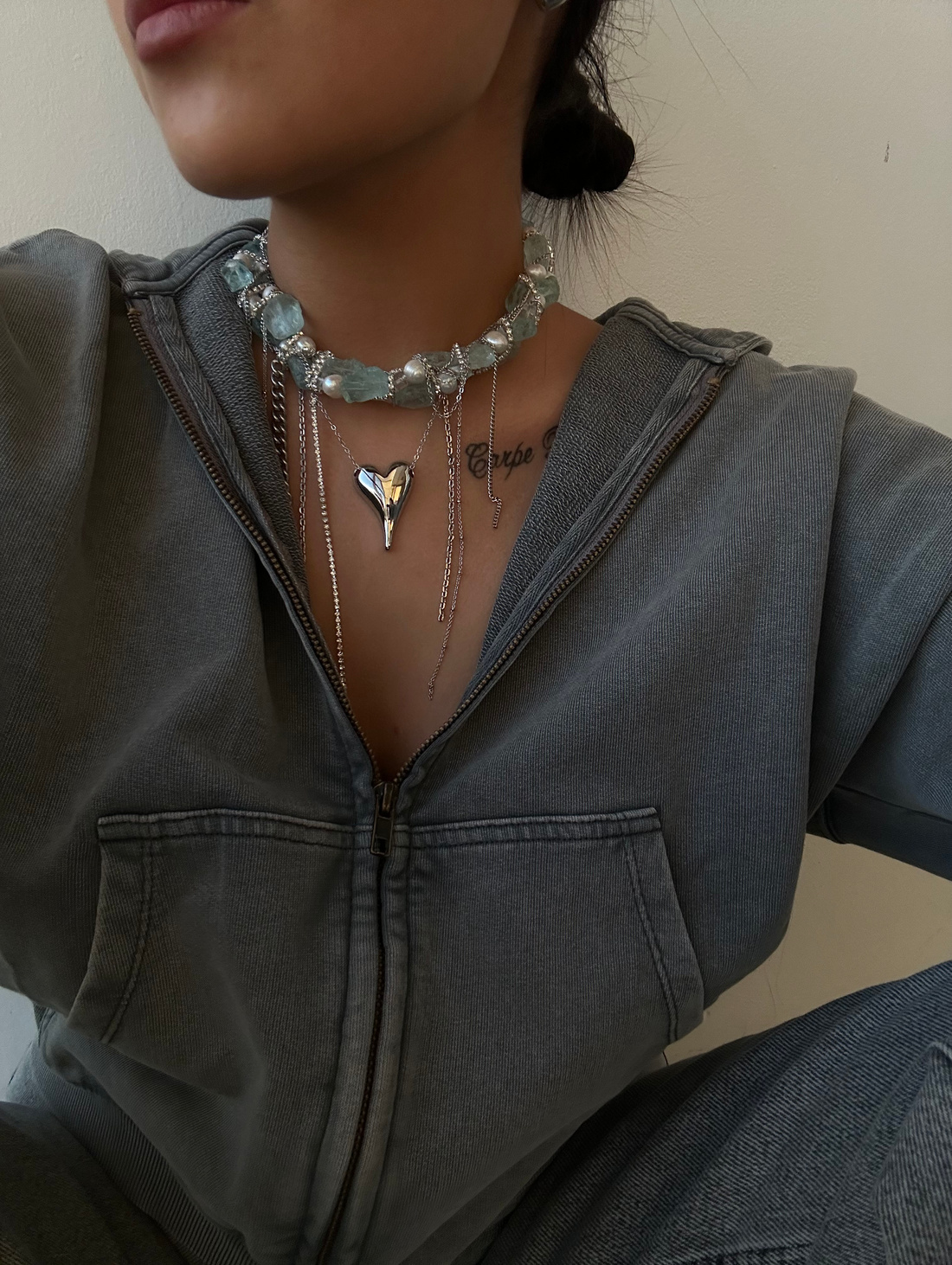 Колье из аква кварца - фотография товара