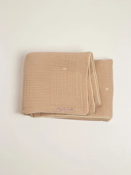 Плед муслиновый «Звездное небо» карамель 110х105 см