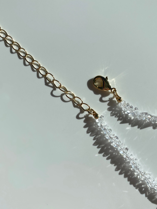 Чокер из сахарного кварца белый