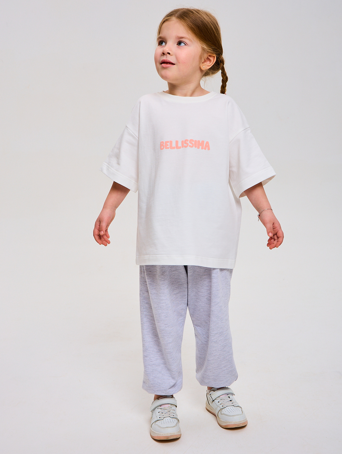 Футболка для девочки хлопковая с принтом Bellissima - фотография товара
