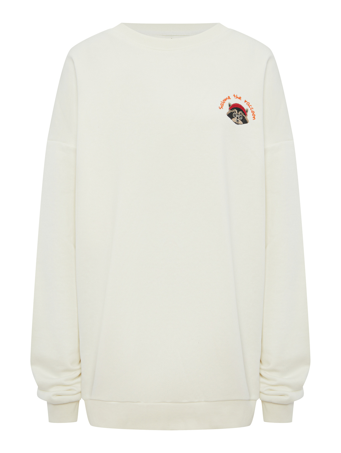Свитшот SWEATSHIRT LONG SLEEVE RACCOON-WHITE MILK - фотография товара