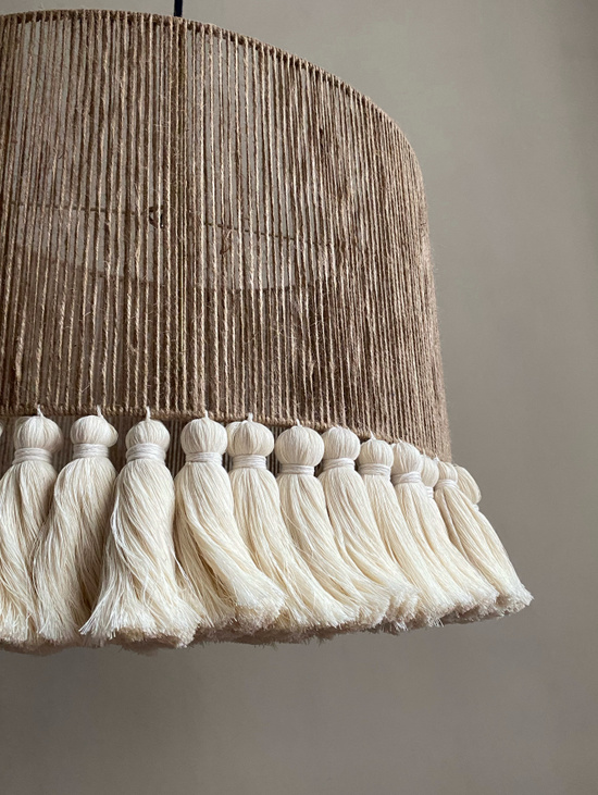 Абажур из джута и хлопка