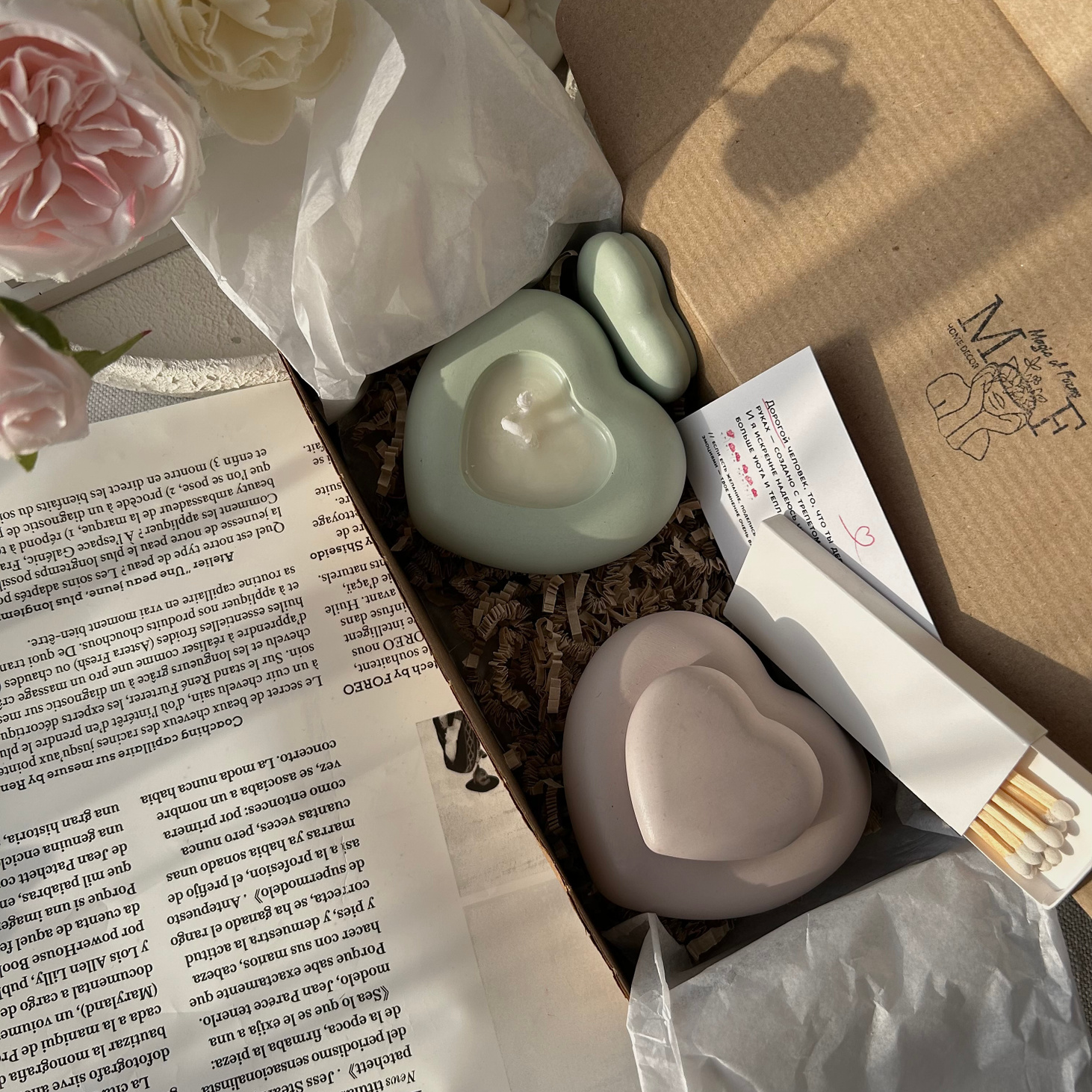 Зефирные свечи сердечки - фотография товара