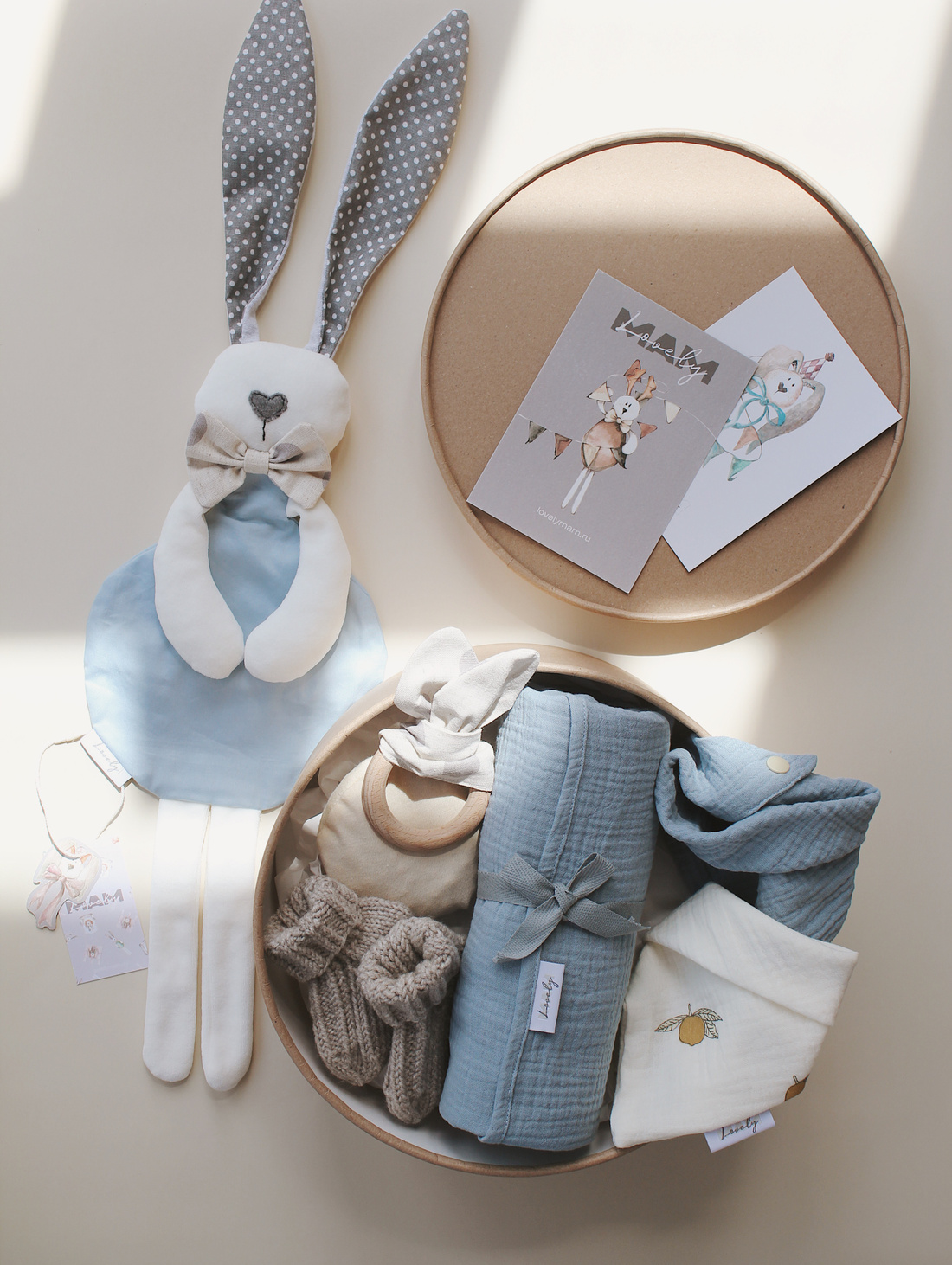 Подарочный набор для новорожденного, цв. "голубой" - фотография товара