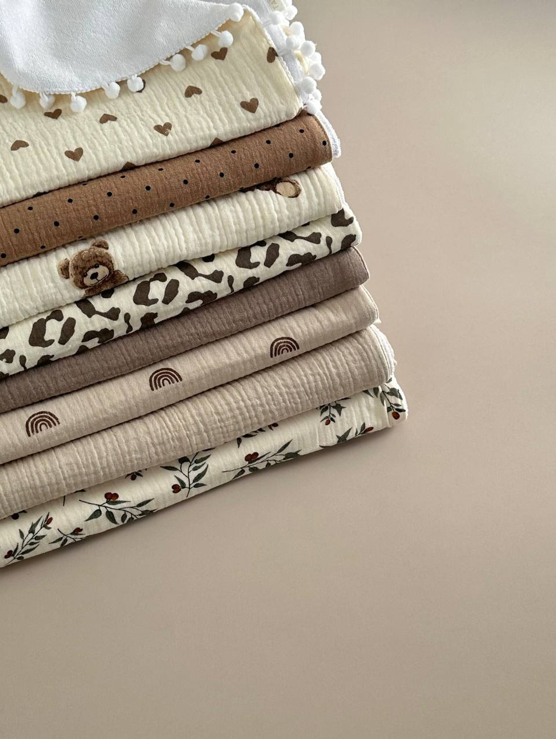 Набор из 8 пелёнок Бежевый - фотография товара