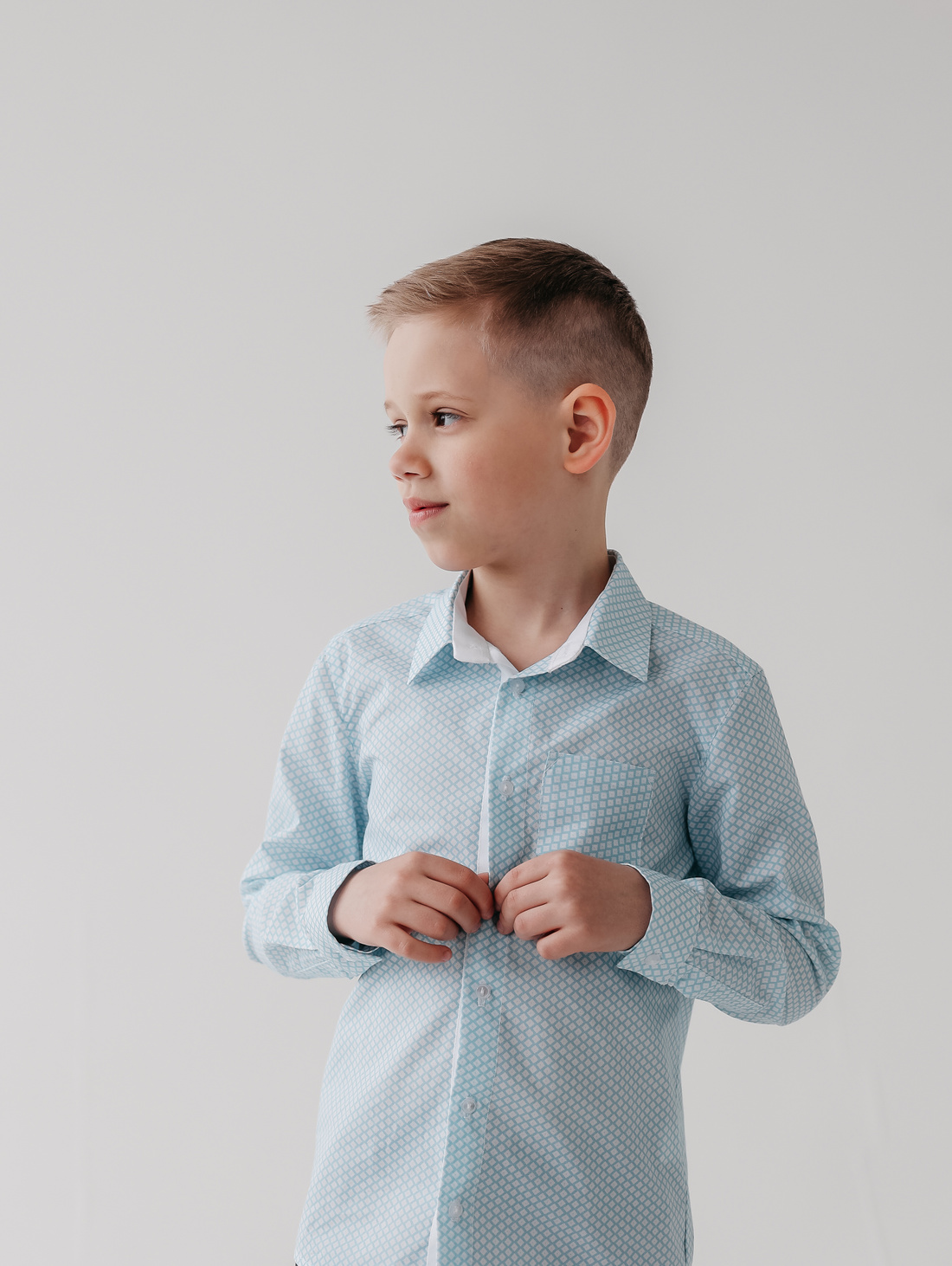 Рубашка для мальчика "Ромбы" - фотография товара