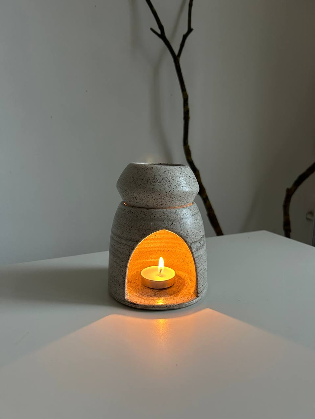 Аромалампа серая со съемной чашечкой - фотография товара