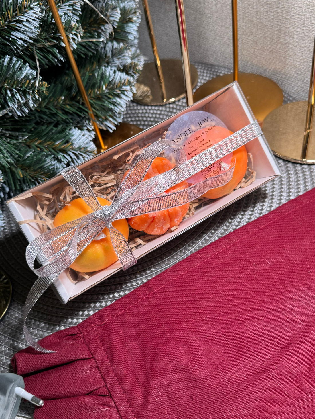 Набор ароматных свечек «Мандаринки» - фотография товара