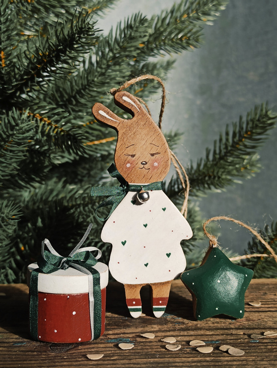 Ёлочная игрушка "Зайка Зефирка" большая