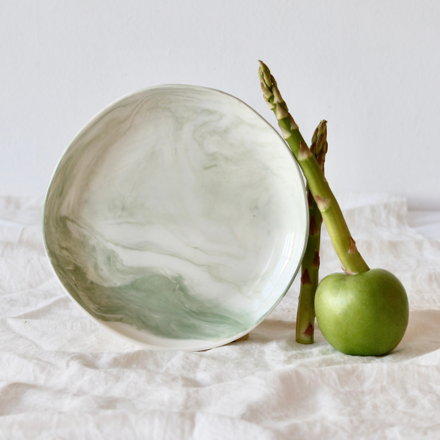 Тарелка нерикоми зеленый фарфор - фотография товара