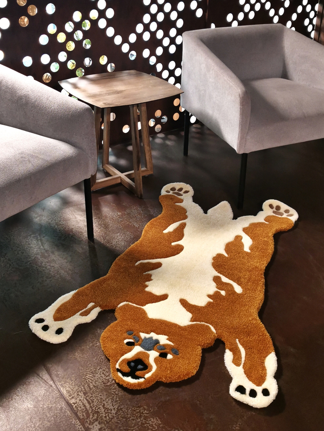 Тафтинговый ковёр "Шкура Не убитого медведя" коричневый - фотография товара