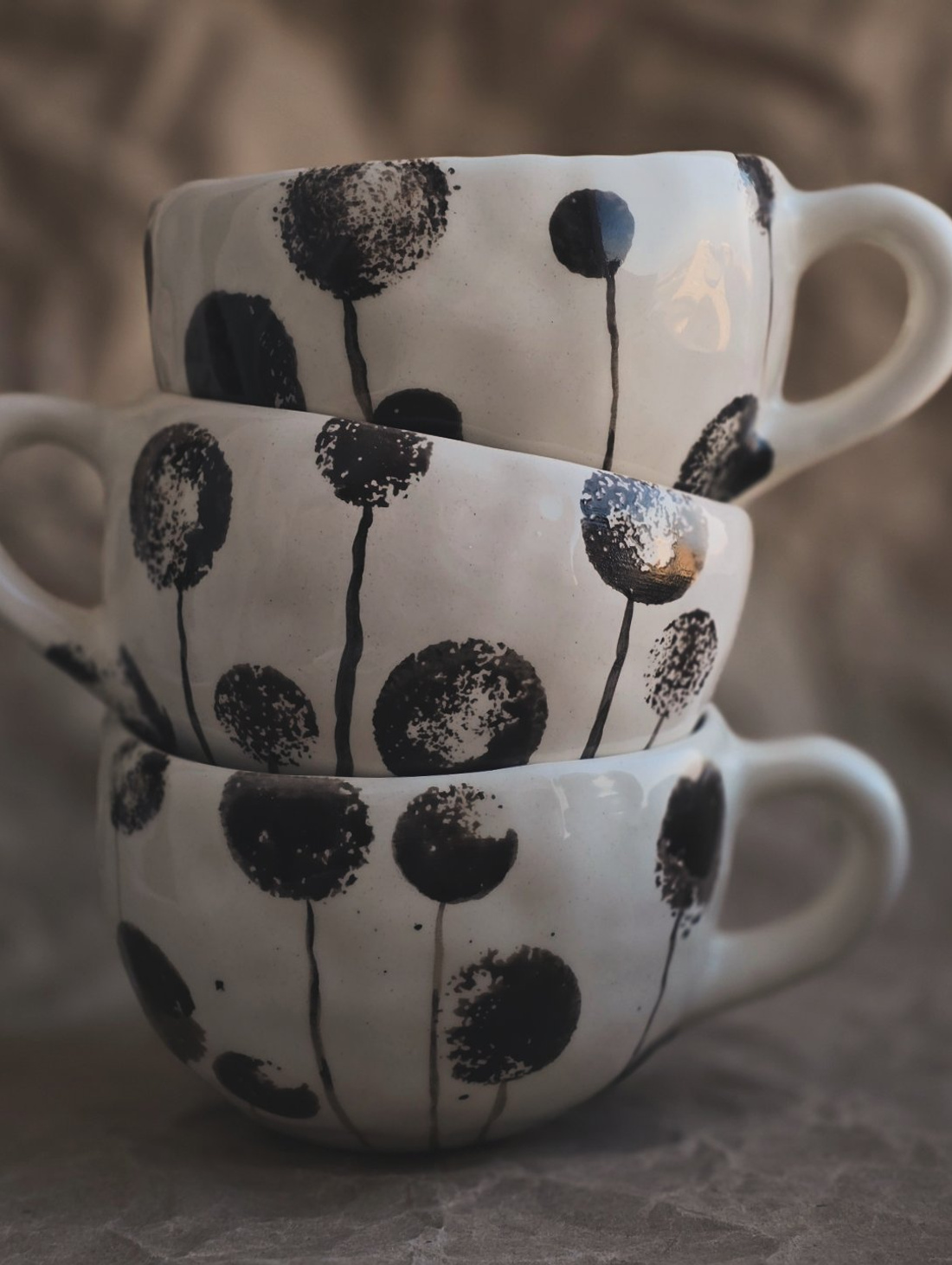 Кружка керамическая "Одуванчики" - фотография товара