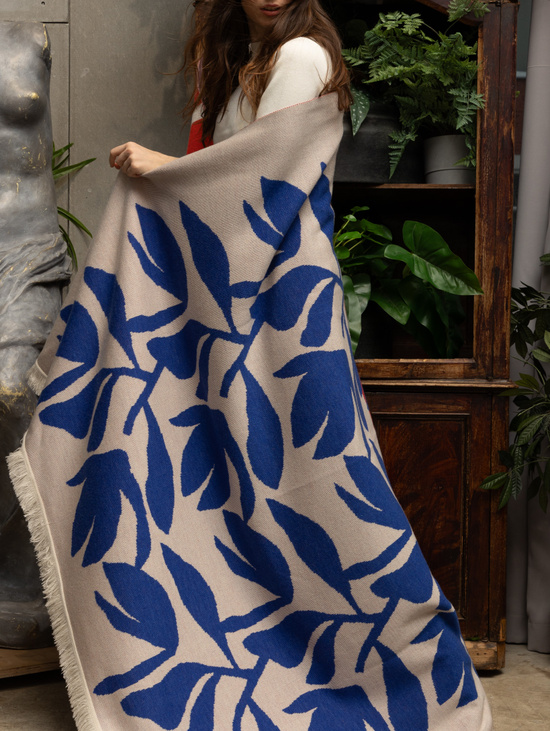 Плед трехцветный из шерсти мериноса 160*180