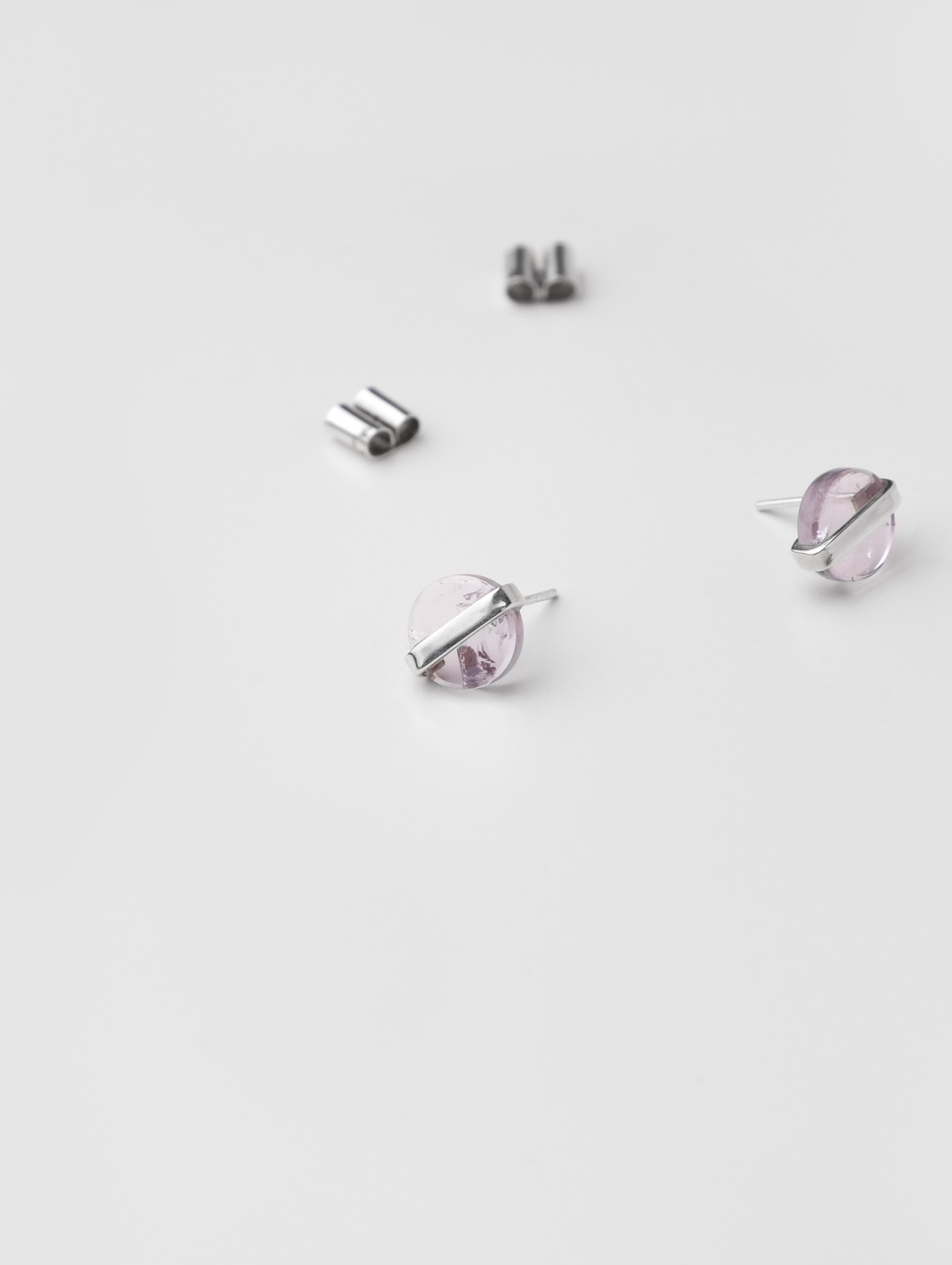 Серьги "Лёд" с аметистом - фотография товара