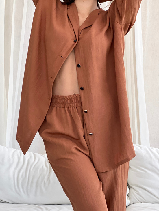 Пижамный костюм Sherl карамельный