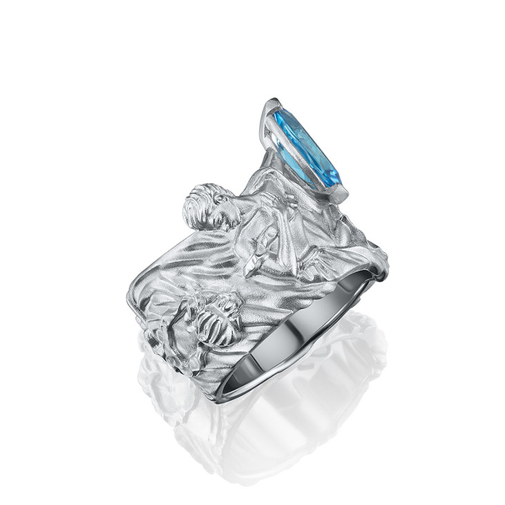 Кольцо серебряное широкое с топазом DEGA’S INSPIRATION RING